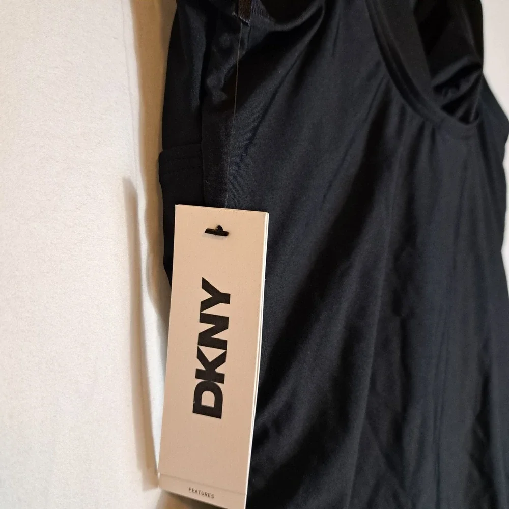 DKNY Ruffled Plunge V-Neck One Piece Women's Size Large Black NEW $79.99 - Picture 10 of 11